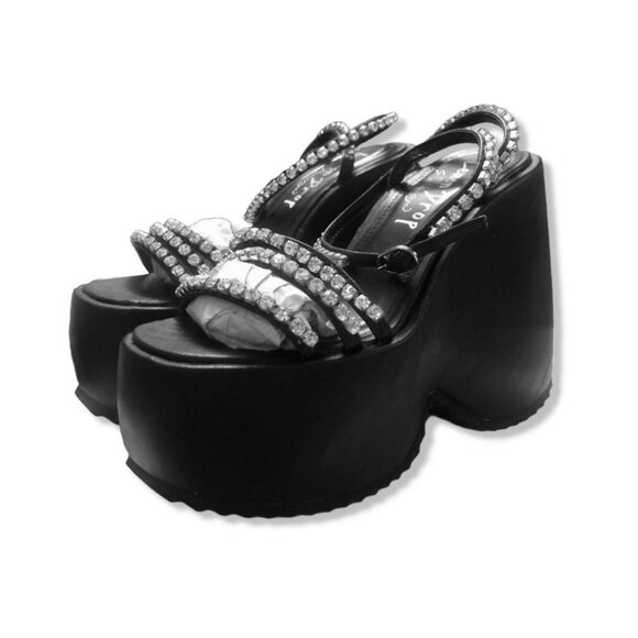 Lemon Drop Black Ramsey Sandals - Picture 2 of 4